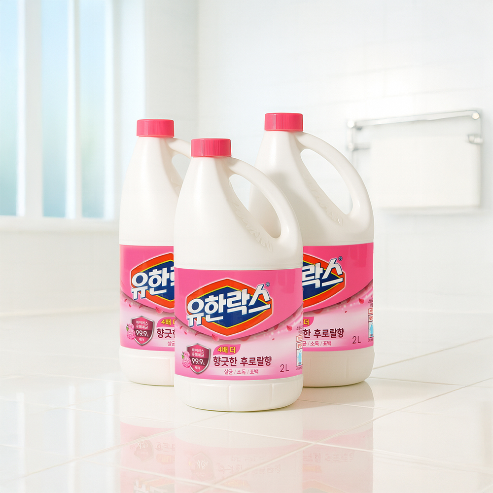 유한양행 유한락스 후로랄 살균 악취제거 표백 세정제 2L X3개 - 상품 이미지