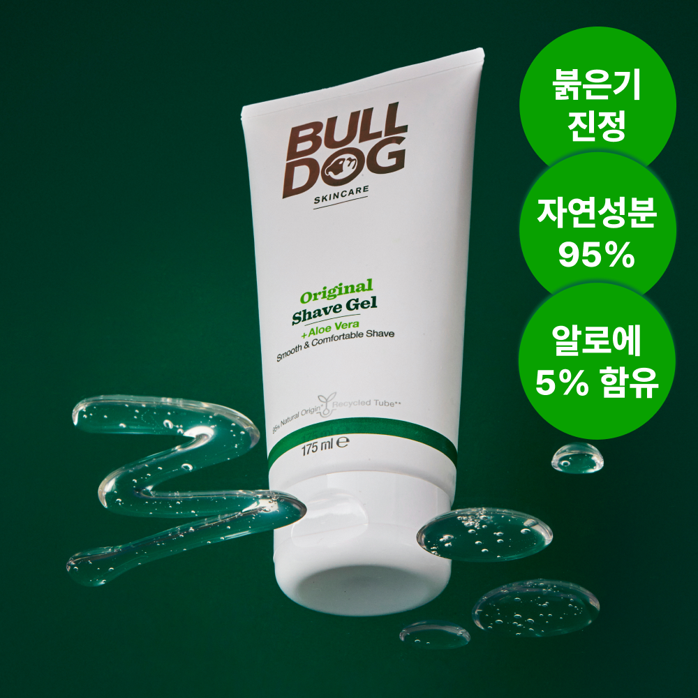 [불독] 오리지널 쉐이브젤 175ml X 2개(알로에 자연유래 진정 쉐이빙젤 면도젤) - 상세 이미지 2