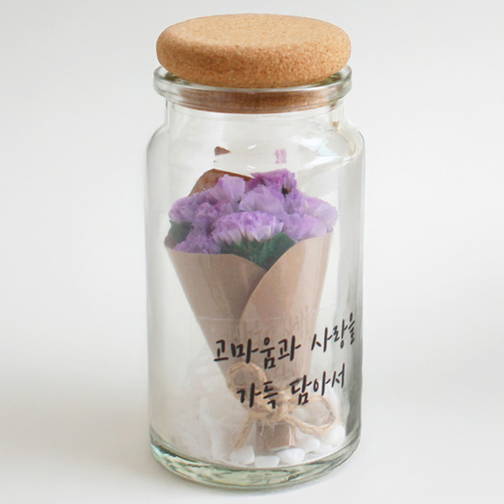 스타티스 드라이플라워 프리저브드 미니꽃다발 DIY 유리병 여자친구선물 - 상품 이미지