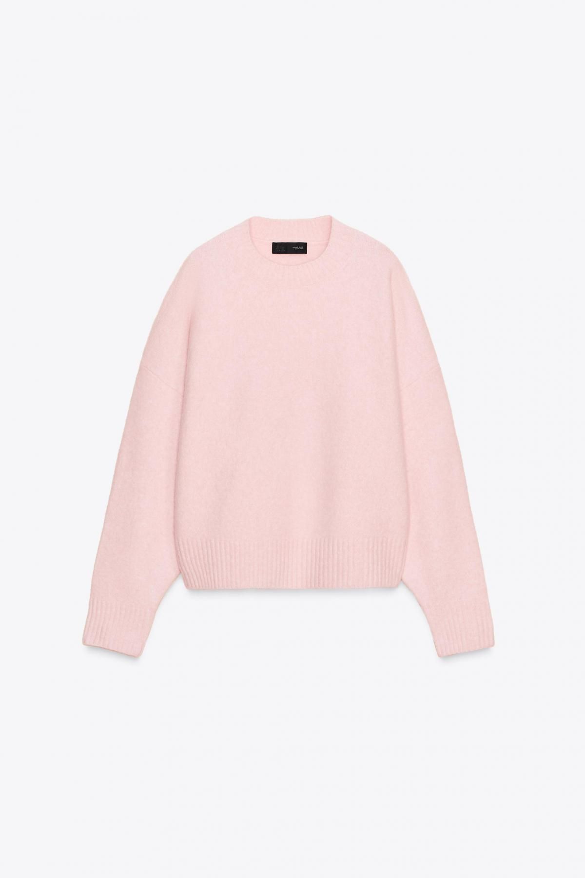 자라 소프트 라운드넥 니트 베이직 긴팔 스웨터 2142/161 LIGHT PINK - 상품 이미지