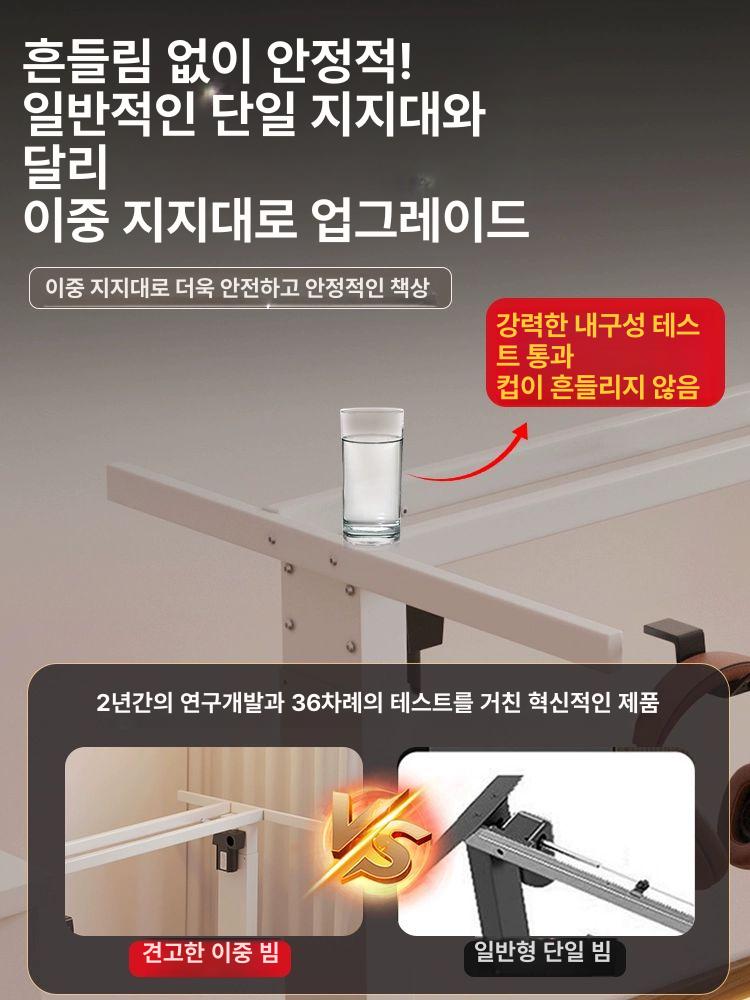 전동 모션데스크 졸음방지책상 키높이 스탠딩책상 컴퓨터 노트북 서서일하는 데스크 책상 D66 전기 모터 정방향 강화형 C 배송지 직배송 원작 10년 보증 4피스 - 상세 이미지 5