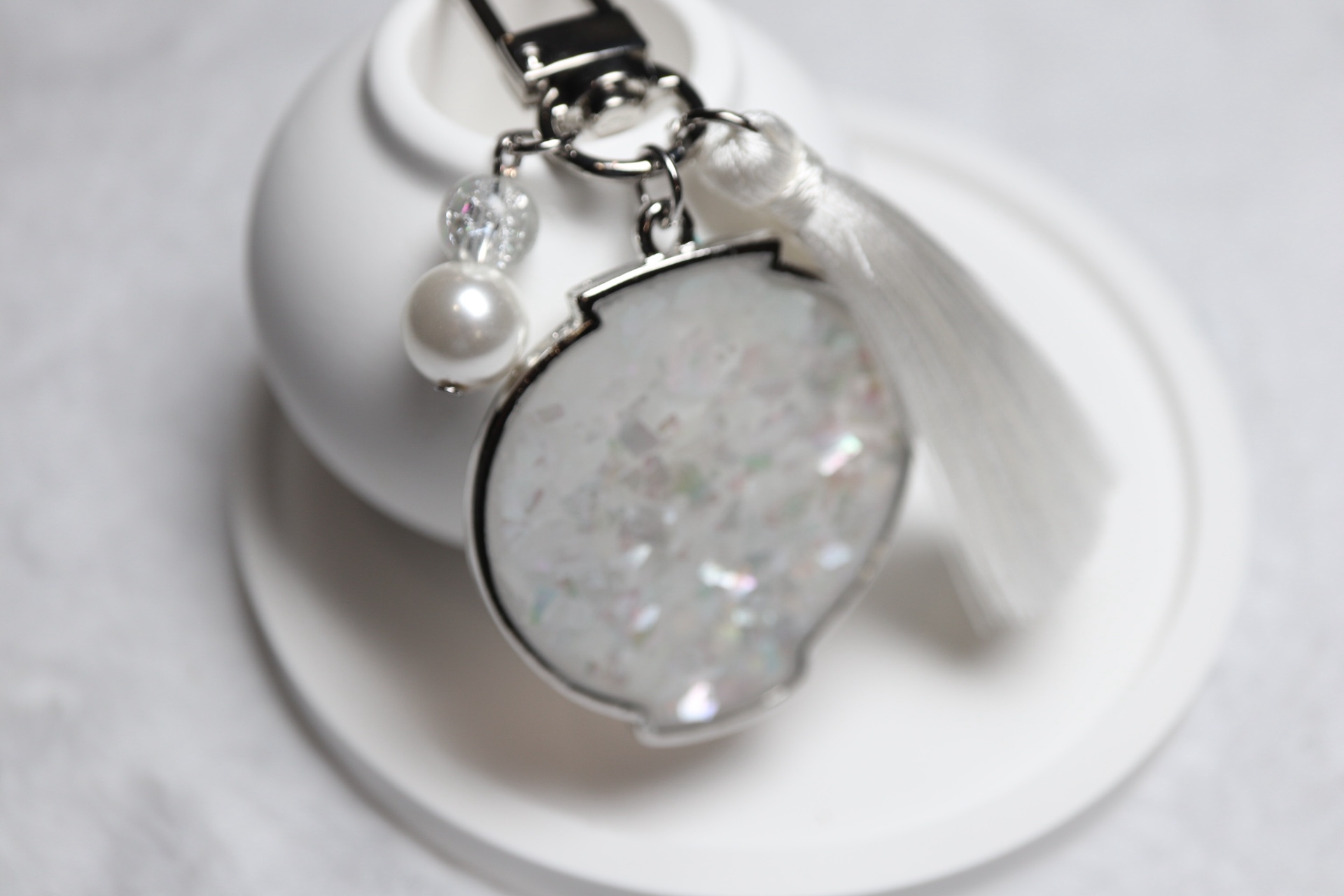 [소담예] 달항아리 자개 키링 키홀더 전통 기념품