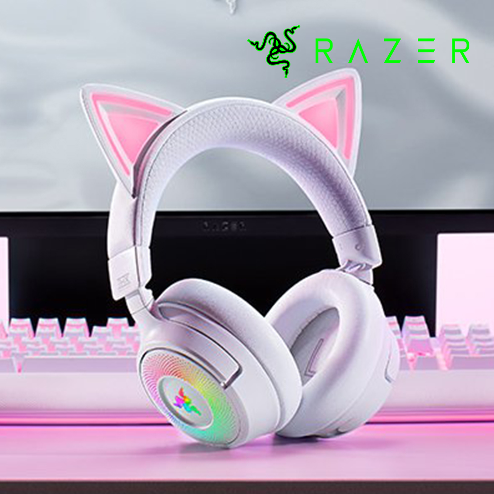 [국내정발] 레이저 크라켄 키티 V3 PRO 무선 게이밍헤드셋 화이트