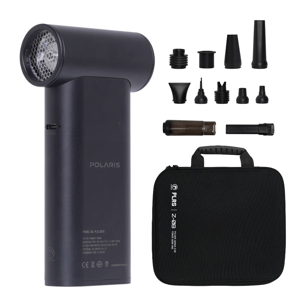 폴라리스 에어건 무선 미니 충전식 휴대용 송풍기 청소 블랙
