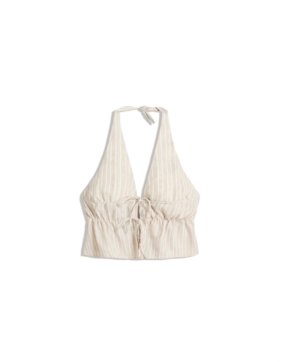버쉬카 트렌디 아이보리 홀터넥 민소매 탑 8810/168 CAMEL - 상품 이미지