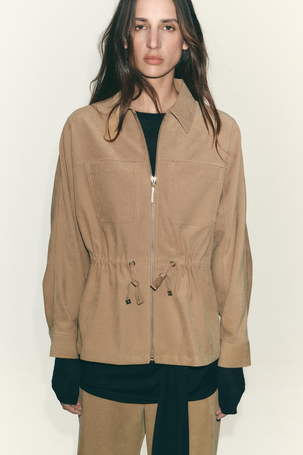 자라 테크니컬 웨이스트 스트링 포켓 자켓 8372/265 MID-CAMEL - 상세 이미지 3
