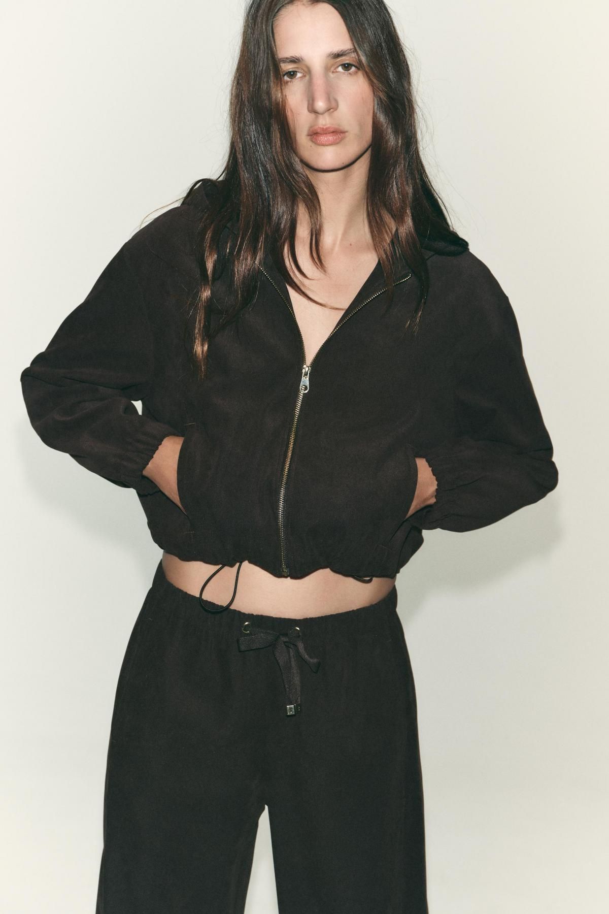 자라 테크니컬 후드 집업 점퍼 8372/267 DARK BROWN - 상세 이미지 2