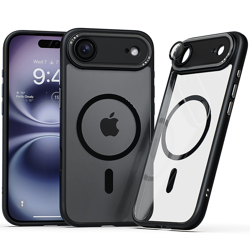 미아크 렌즈보호 풀커버 맥세이프 케이스 블랙, 아이폰17 에어