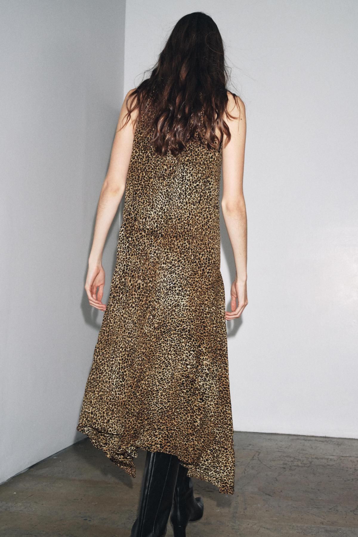자라 애니멀 프린트 미디 홀터넥 원피스 8753/008 LEOPARD - 상세 이미지 3