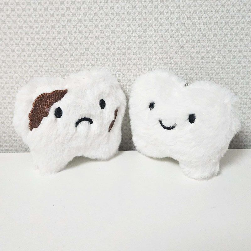 치아 키링 어금니 이빨 캐릭터 인형 충치 모양 가방 열쇠고리 귀여운 백꾸 - 상품 이미지