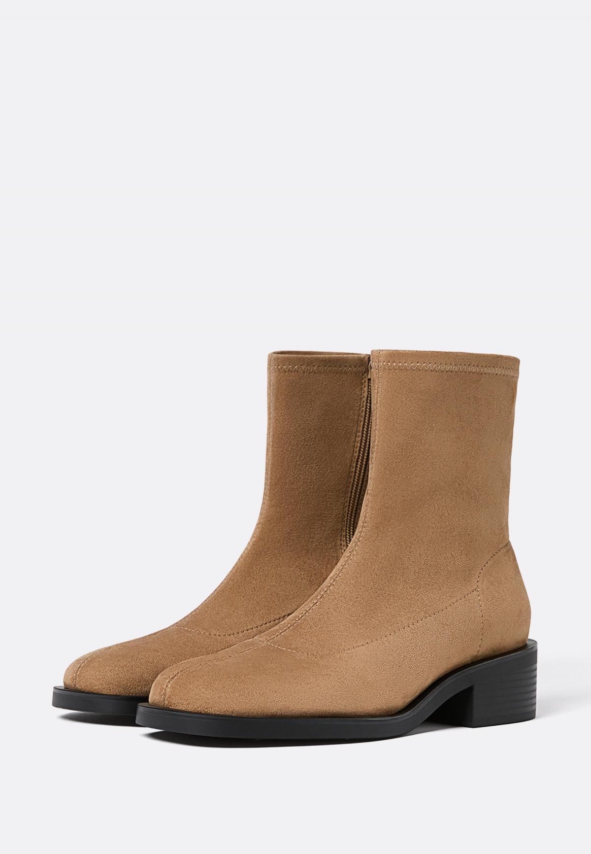 스트라디바리우스 베이지 미니멀 스웨이드 앵클부츠 9953/671 BEIGE - 상세 이미지 3