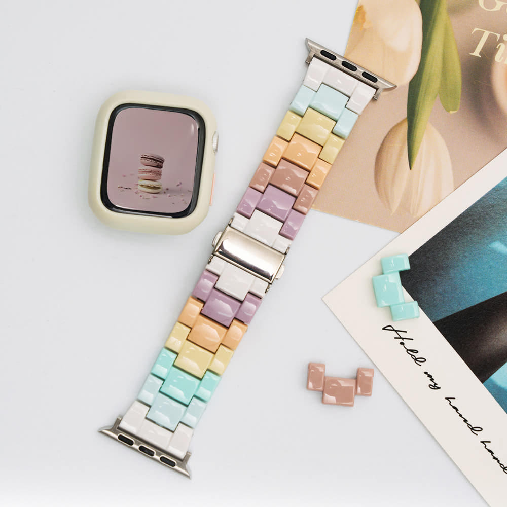 애플워치 11 스트랩 캔디 레인보우 10 9 8 7 6 SE2 SE3 호환 밴드 시계줄 : 우먼스9999