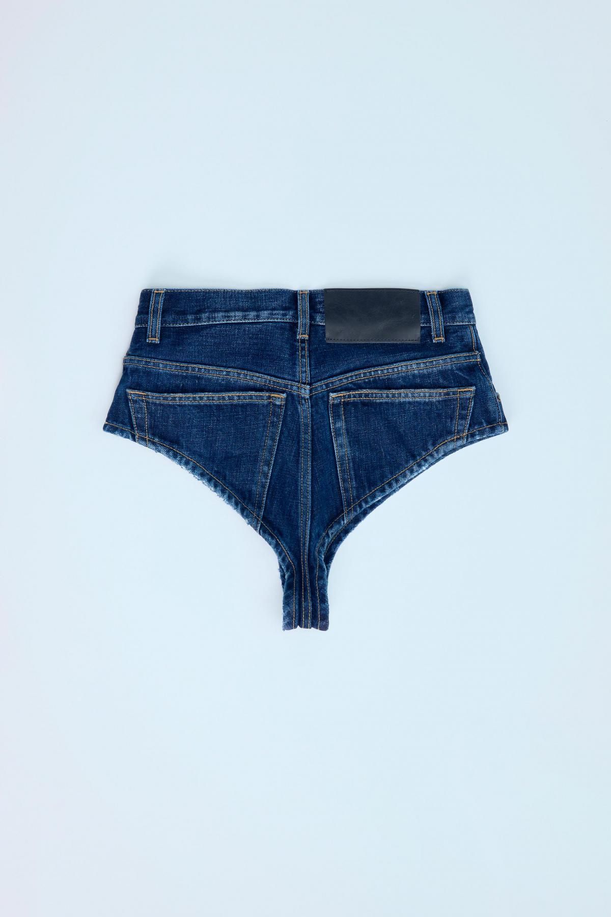 자라 하이웨이스트 데님 미니 숏팬츠 6688/904 NAVY BLUE - 상세 이미지 4