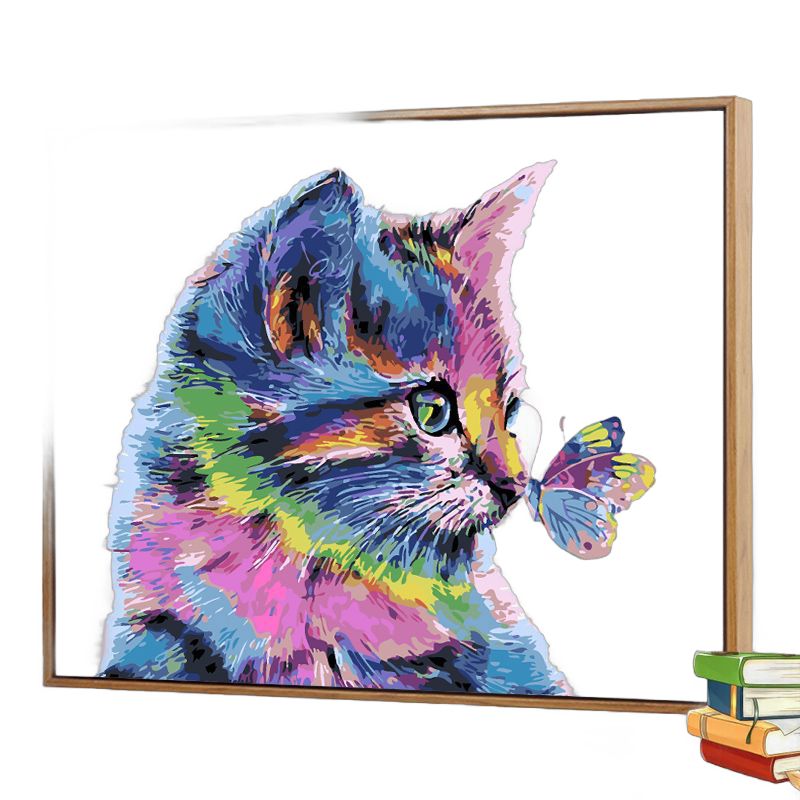 고양이 그리기 페인팅 그림 귀여운 DIY 세트 캔버스 - 상품 이미지