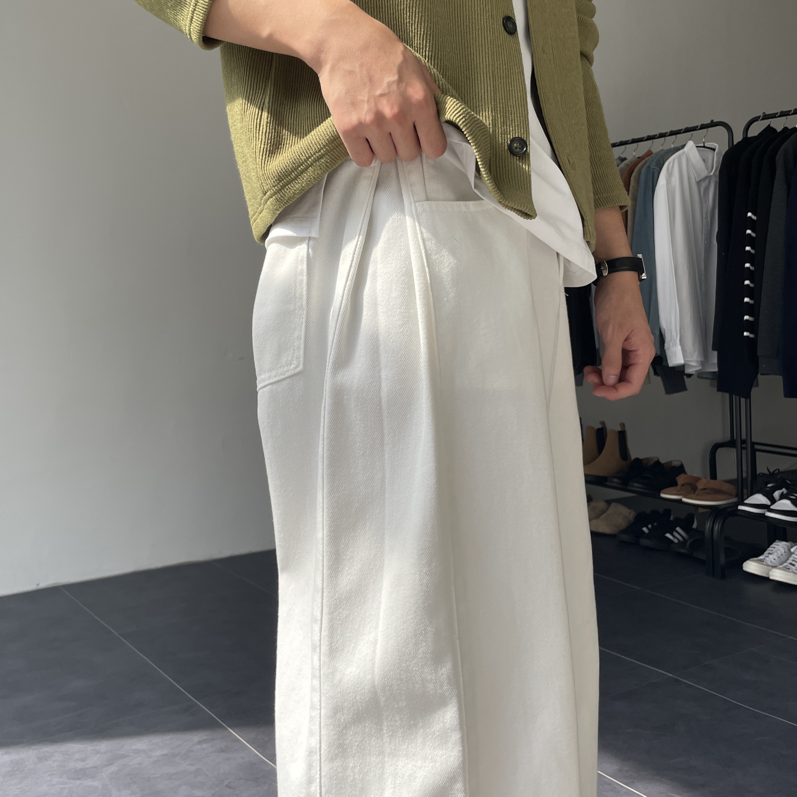 치노팬츠 남자와이팬츠 남자흰바지 - 상세 이미지 5