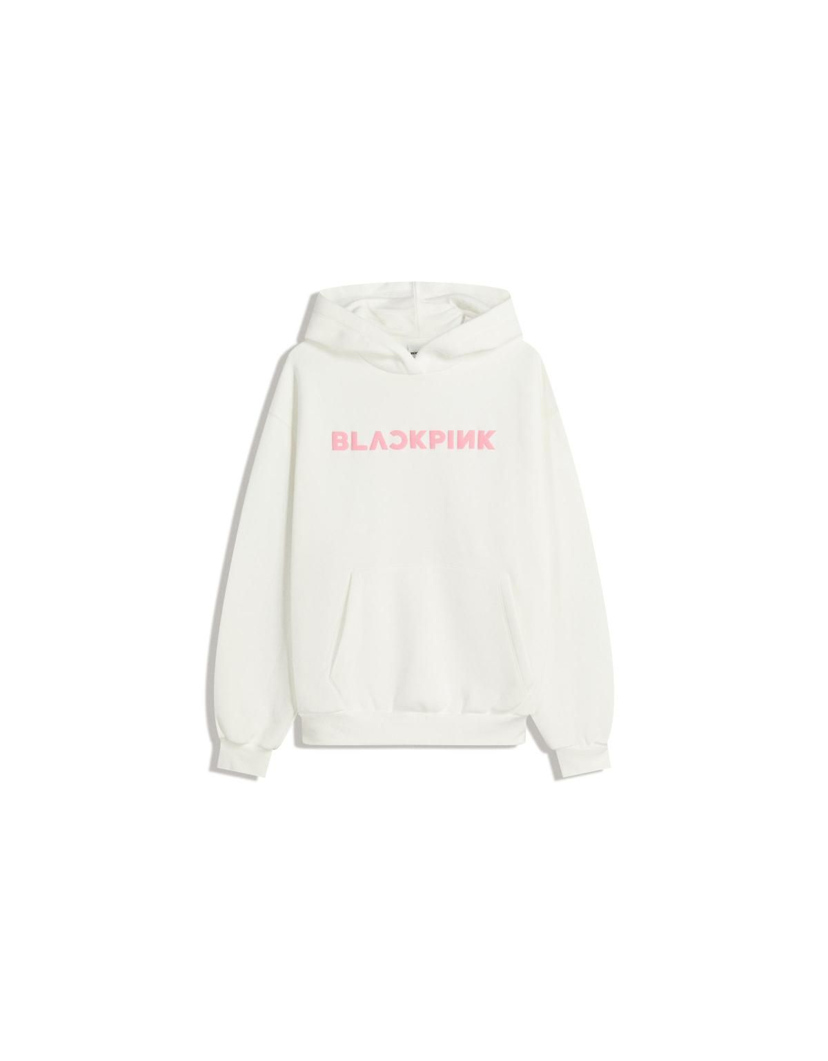 버쉬카 블랙핑크 레터링 아이보리 오버핏 후드티 7087/705 OFF WHITE - 상세 이미지 3