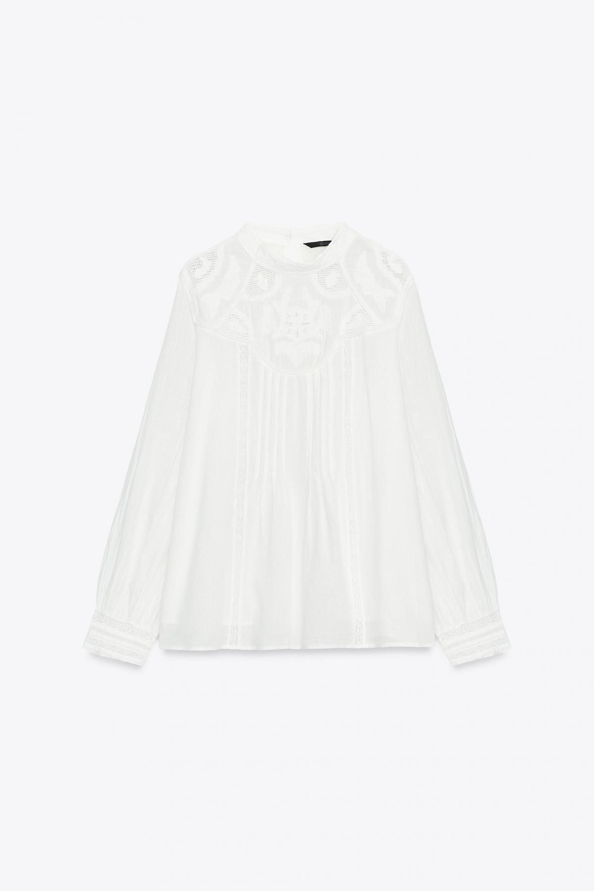 자라 에스닉 플로럴 자수 레이스 블라우스 7200/226 WHITE - 메인 이미지