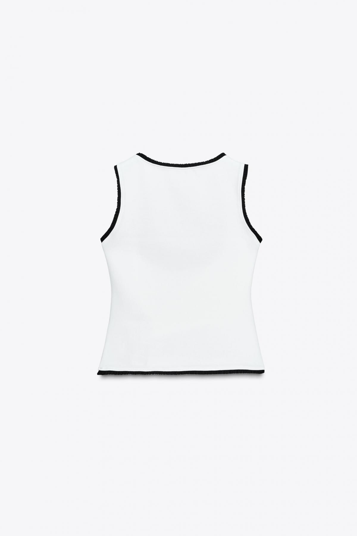 자라 테크니컬 스트레치 컨투어링 베스트 탑 5584/128 WHITE - 상세 이미지 5