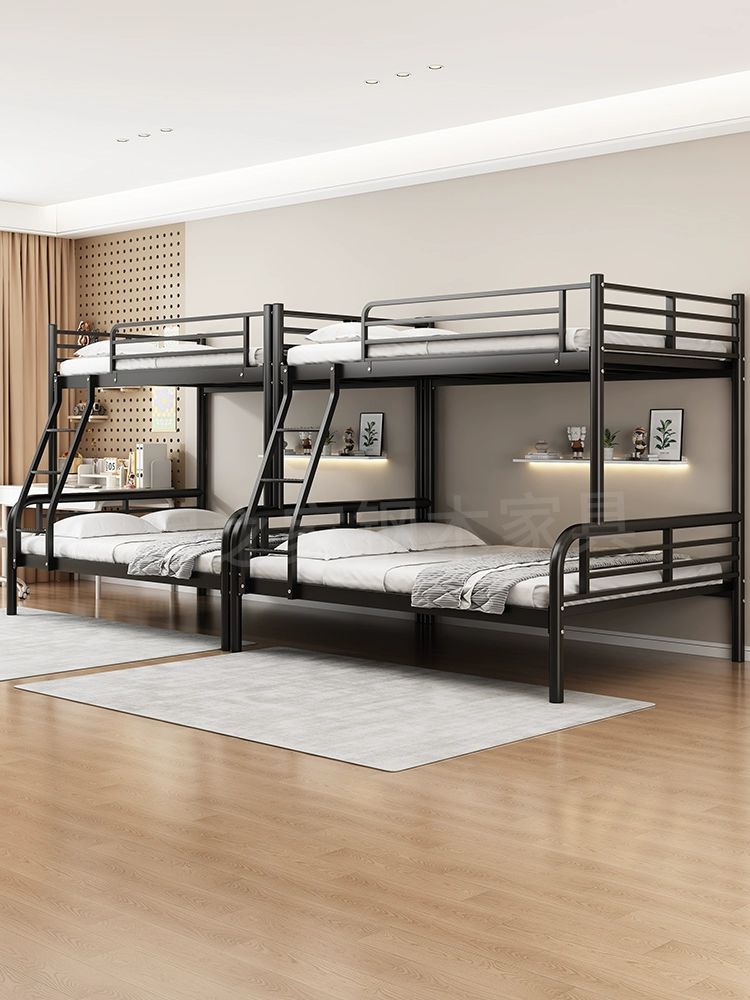 철제 성인 이층침대 기숙사 2층 벙커침대 퀸사이즈 싱글 가드레일 철판 90cm 120cm - 상세 이미지 5