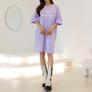 노컴 5부소매 반팔 롱 미디원피스 잠옷 키작녀 홈웨어 루즈핏 착용 후기 | 사이즈/핏 총정리 - 상품 이미지 1