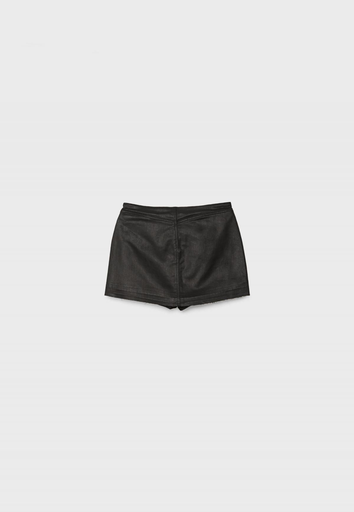 스트라디바리우스 트렌디 왁스드 미니 스커트 팬츠 8409/352 BLACK - 상세 이미지 3