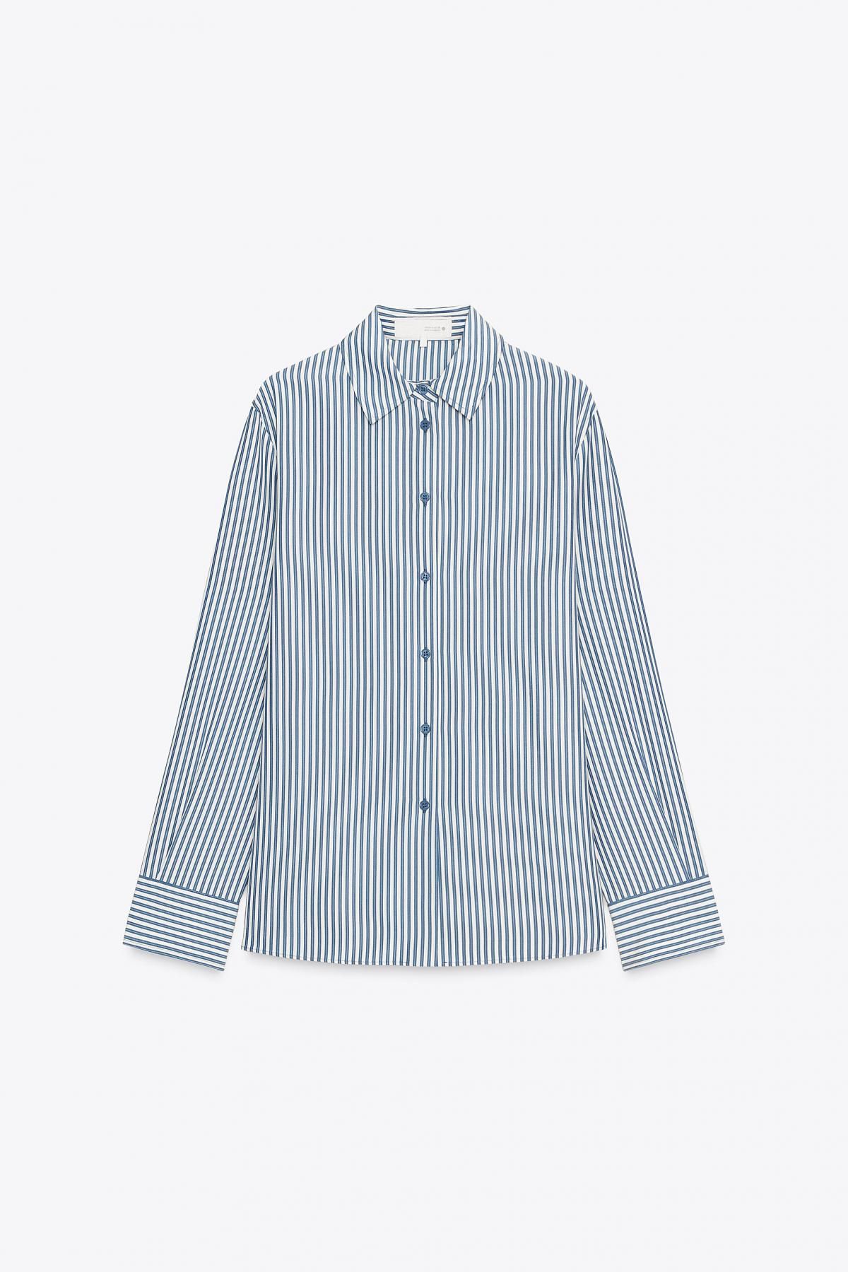 자라 스트라이프 오버핏 테크니컬 셔츠 4786/261 BLUE/WHITE - 상품 이미지