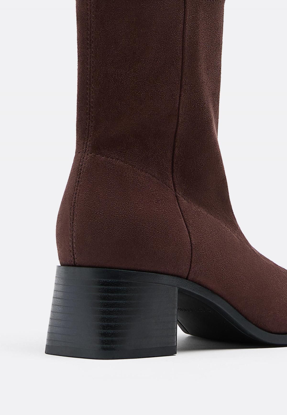 스트라디바리우스 프리미엄 레더 미들힐 앵클부츠 9903/670 BROWN - 상세 이미지 4