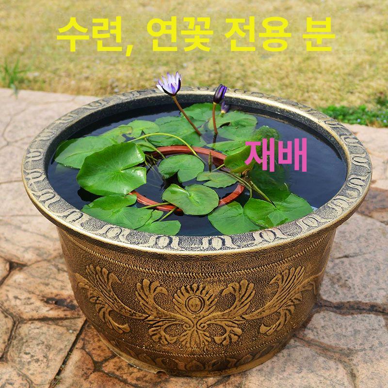 대형 플라스틱 수반 수경재배 모조 인테리어 원예 원예용품 실내 플라스틱수반 대형수반 용통 80 외경80x높이41cm 플라스틱 구멍 없는 연꽃 화분 - 상세 이미지 2