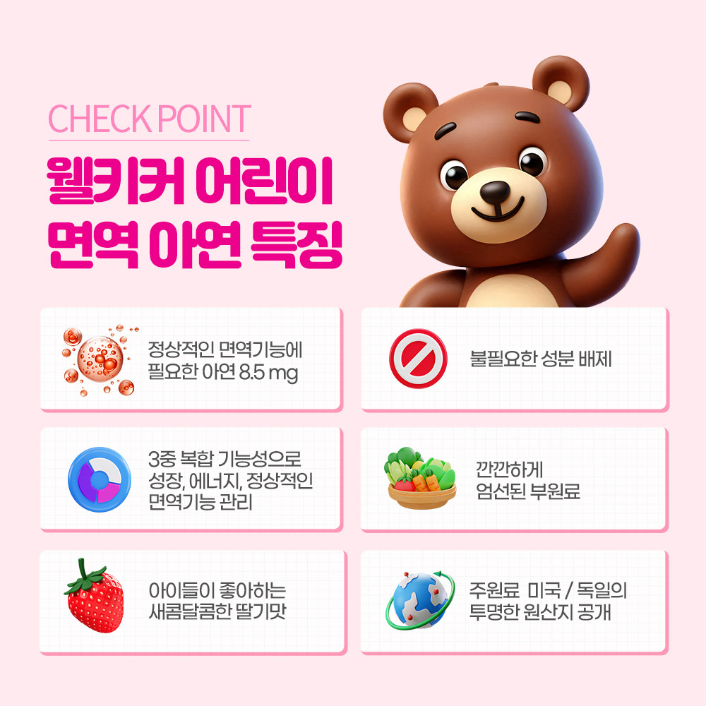 [슈퍼적립 10%] 웰키커 어린이 면역 아연 1,000mg x 120정, 2개 이미지 3