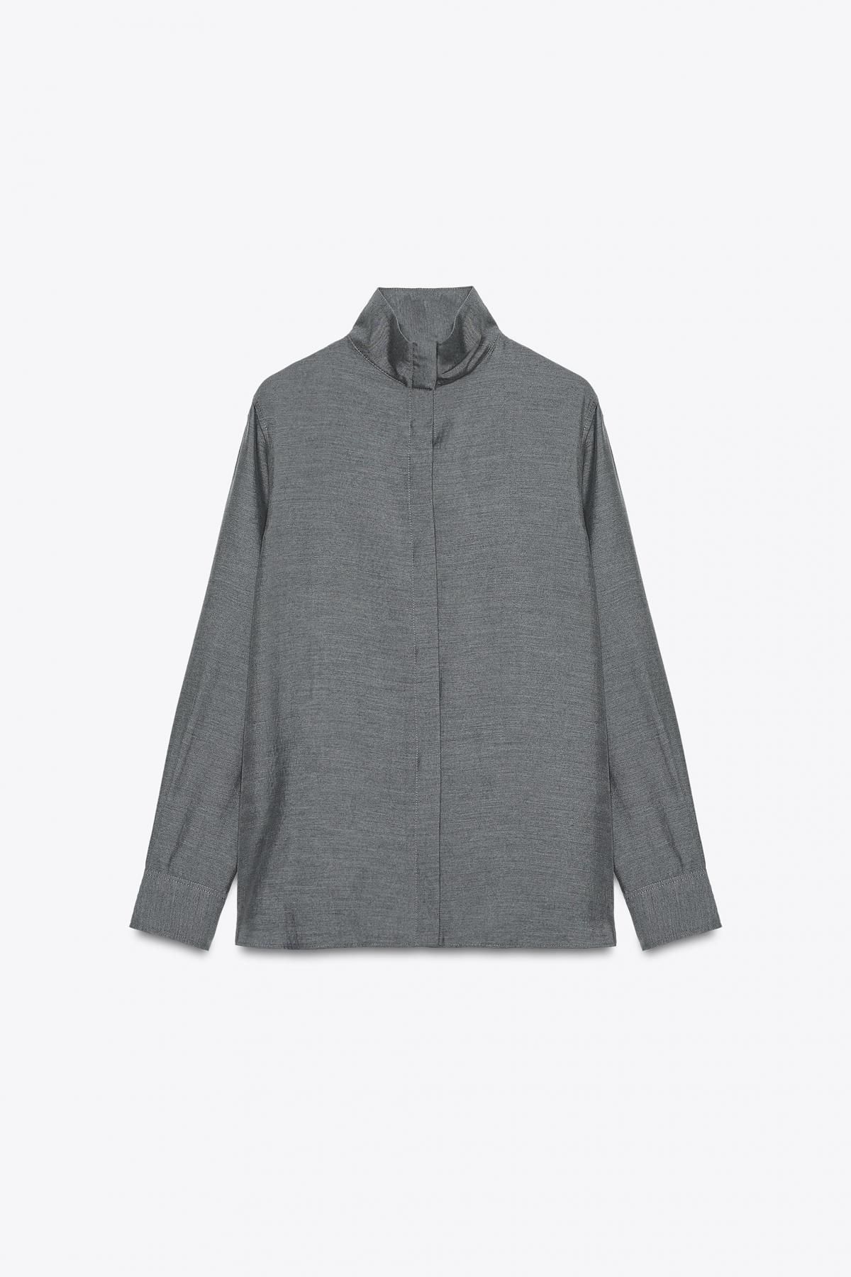 자라 테크니컬 하이넥 긴팔 셔츠 8901/532 GREY - 메인 이미지
