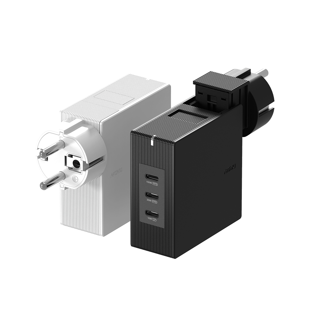 USB PD 100W 여행용 접지 멀티 초고속충전기 GT210 화이트 제품 이미지