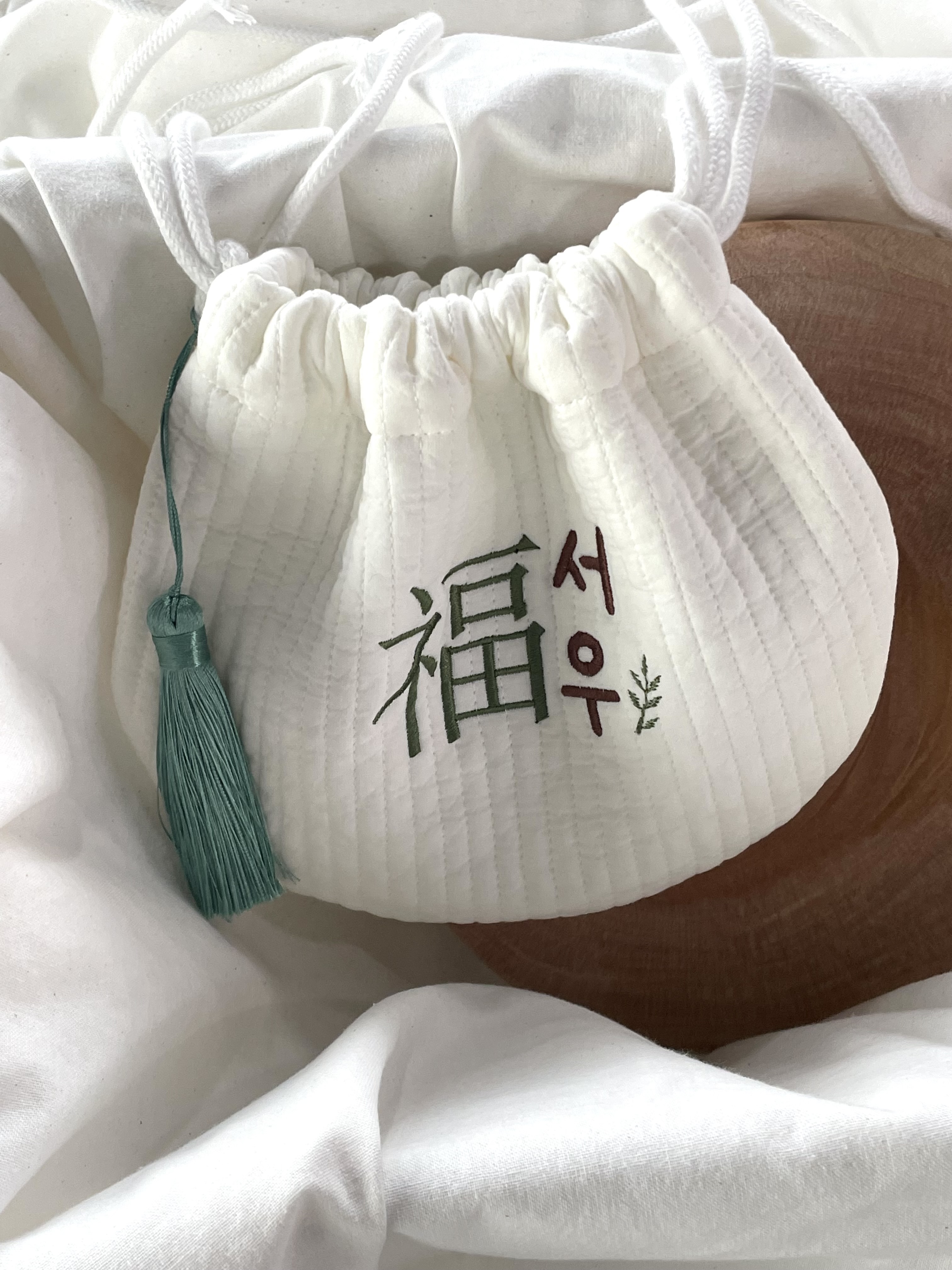 (태슬제공) 아기 자수 복주머니 추석 설날 용돈주머니 명절 선물 - 상세 이미지 2