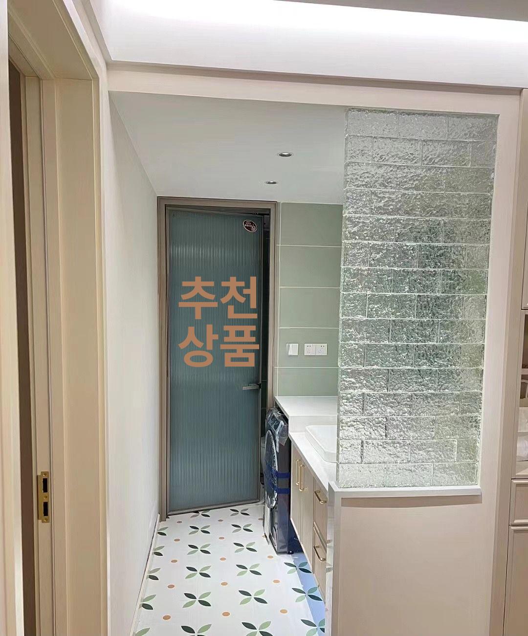 유리 블럭 시공 베란다 광장 얼음무늬 외벽 욕실 인테리어 셀프 사각형 칸막이 거실 매끄러운 버블 200x100x50mm - 상세 이미지 2