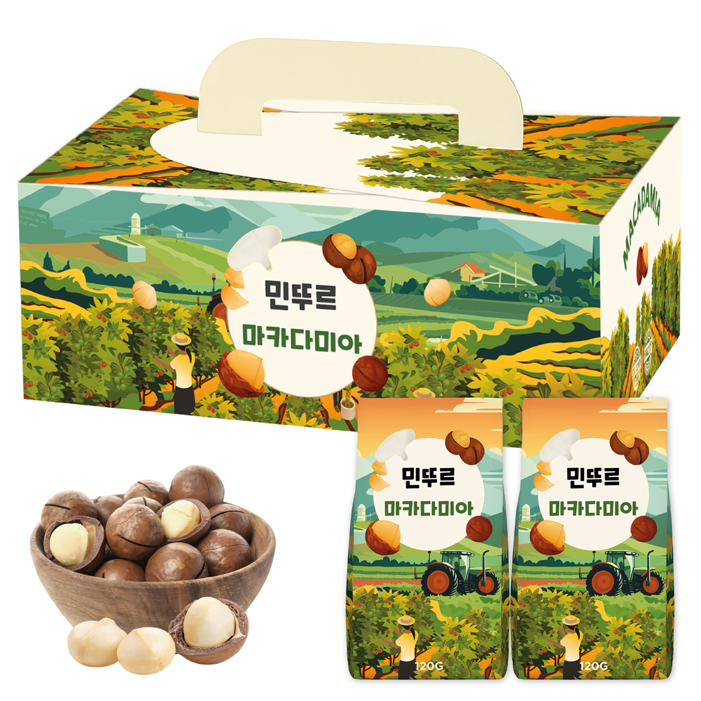 [옥스옥스] 민뚜루 마카다미아 120g 1개 선물세트 / 25년 8월 햇수확 견과류 - 상세 이미지 2