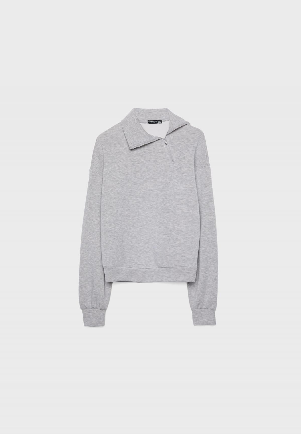 스트라디바리우스 모달블렌드 소프트 하이넥 집업 맨투맨 8726/277 GREY MELANGE - 메인 이미지