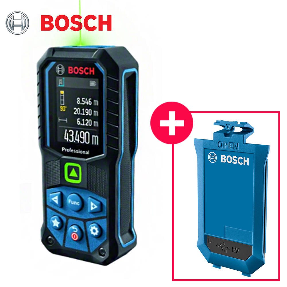 보쉬 레이저 거리 측정기 GLM50-23G 50M 그린레이저 각도측정 자동줄자 배터리팩 포함