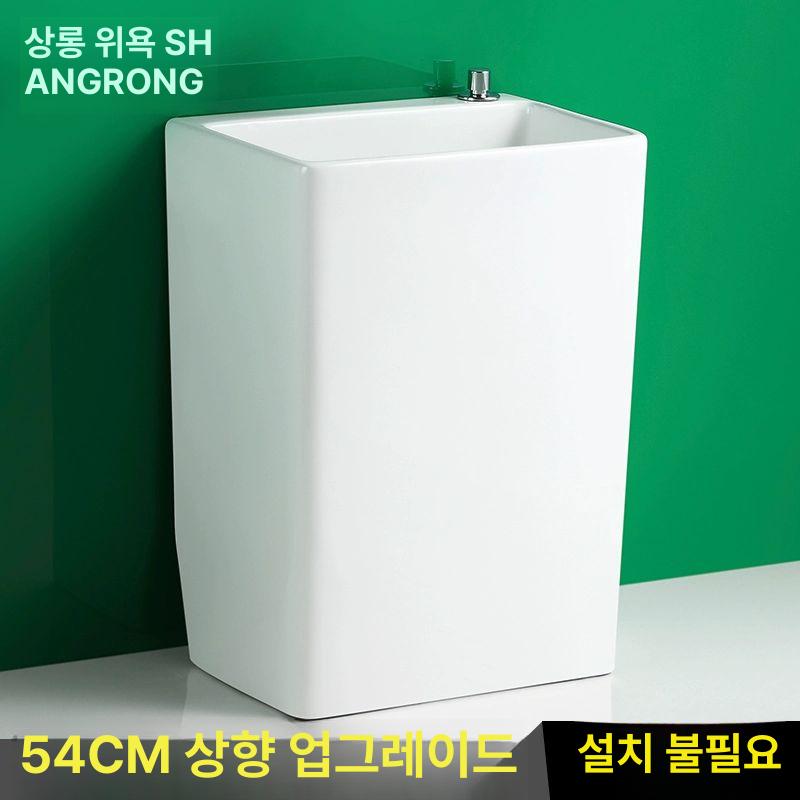 걸레세면대 세라믹 간이 대걸레 야외 빨래 밀대 화장실 씽크대 베란다 캠핑장 세면 하수 C23 탑컨트롤 구멍 포함 앉은 수전 - 상세 이미지 2