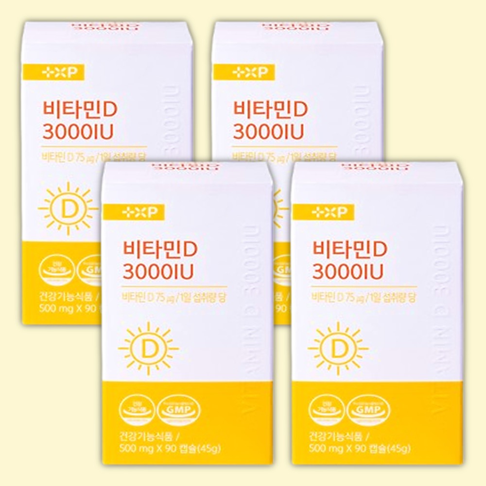 흡수율 높은 비타민D 3000IU 영양제 임산부 골다공증 발생 위험 감소 90캡슐, 4개 - 상품 이미지