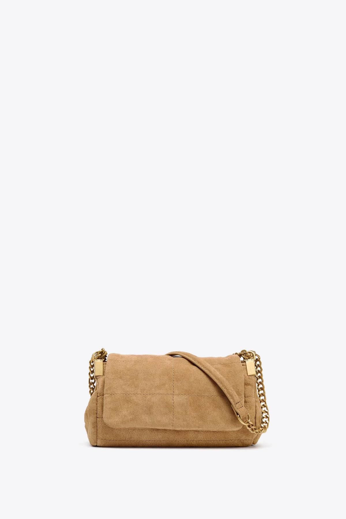 자라 스웨이드 미니 체인 숄더백 6620/610 SAND/BROWN - 상품 이미지