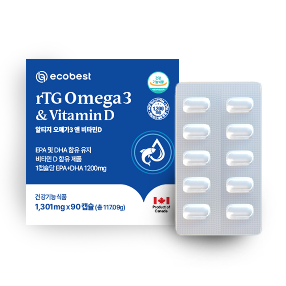 에코베스트 알티지 오메가3 앤 비타민D 혈액순환 혈관 90캡슐, 1개 - 상세 이미지 2