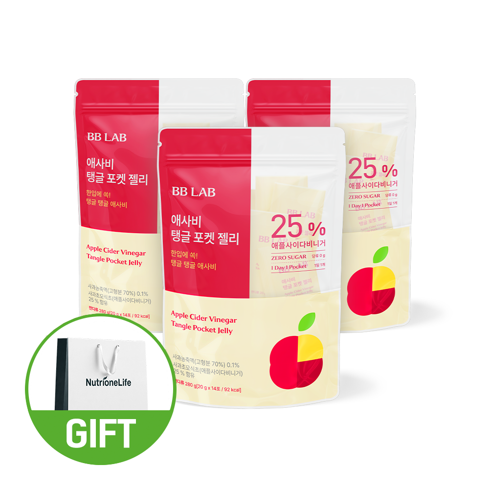 비비랩 애사비 탱글 포켓 3팩 6주분 애플 사이다 비니거