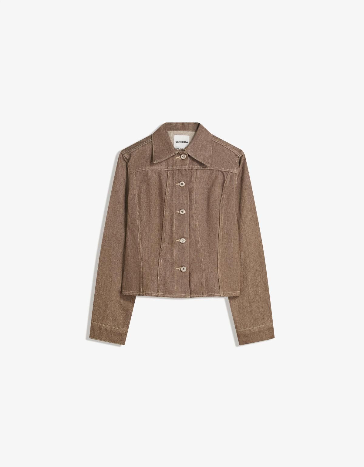 버쉬카 트렌디 크롭 데님 재킷 6597/211 BROWN - 상세 이미지 2