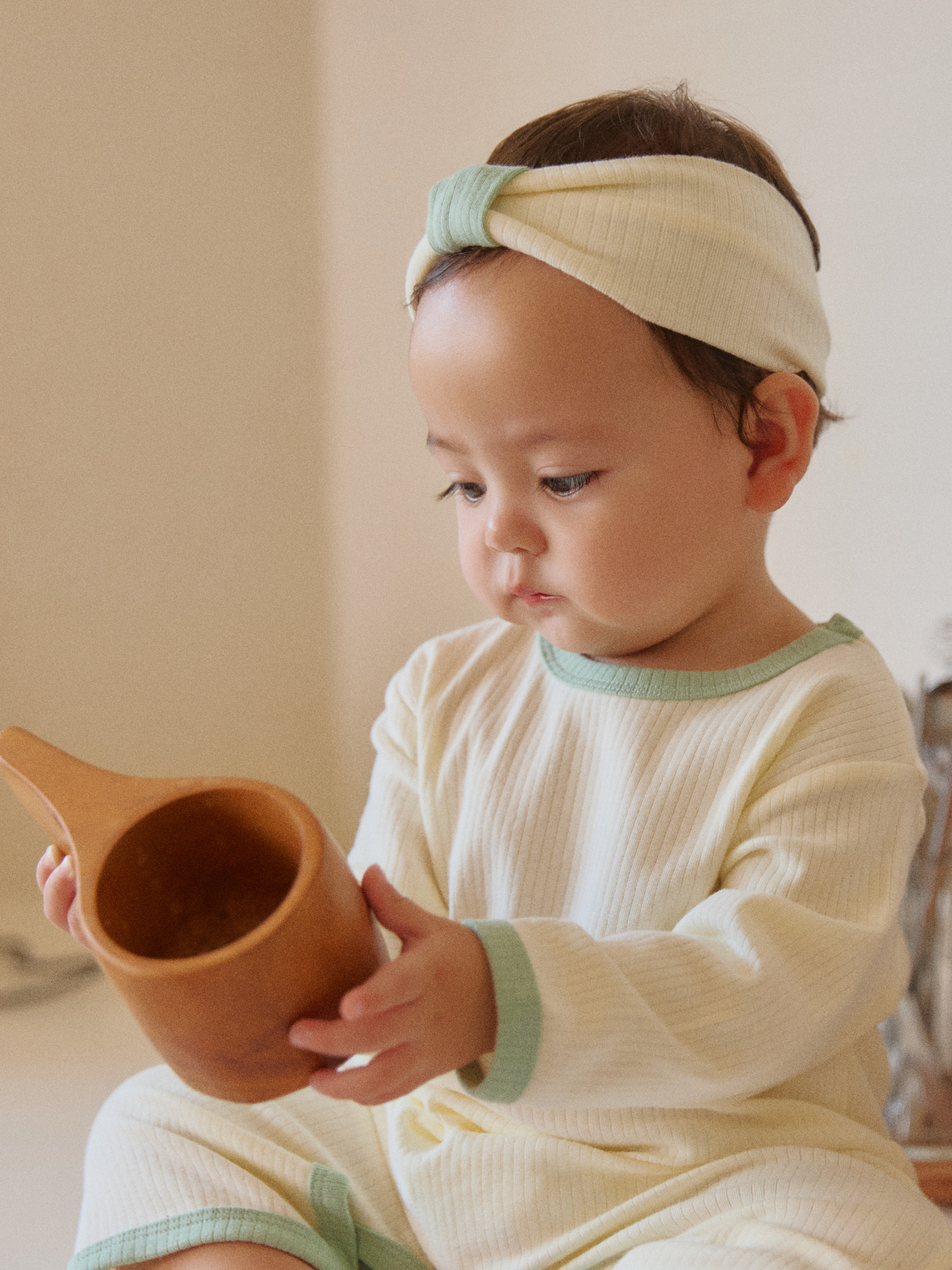 로라밤 텐션 모달 골지 헤어밴드 유아 신생아 아기 여아 50일 100일 돌 셀프 촬영