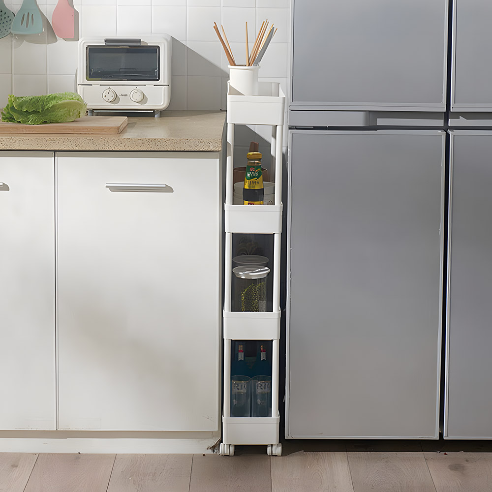 세탁실수납장 슬림형 바퀴달린 이동식 틈새수납 선반