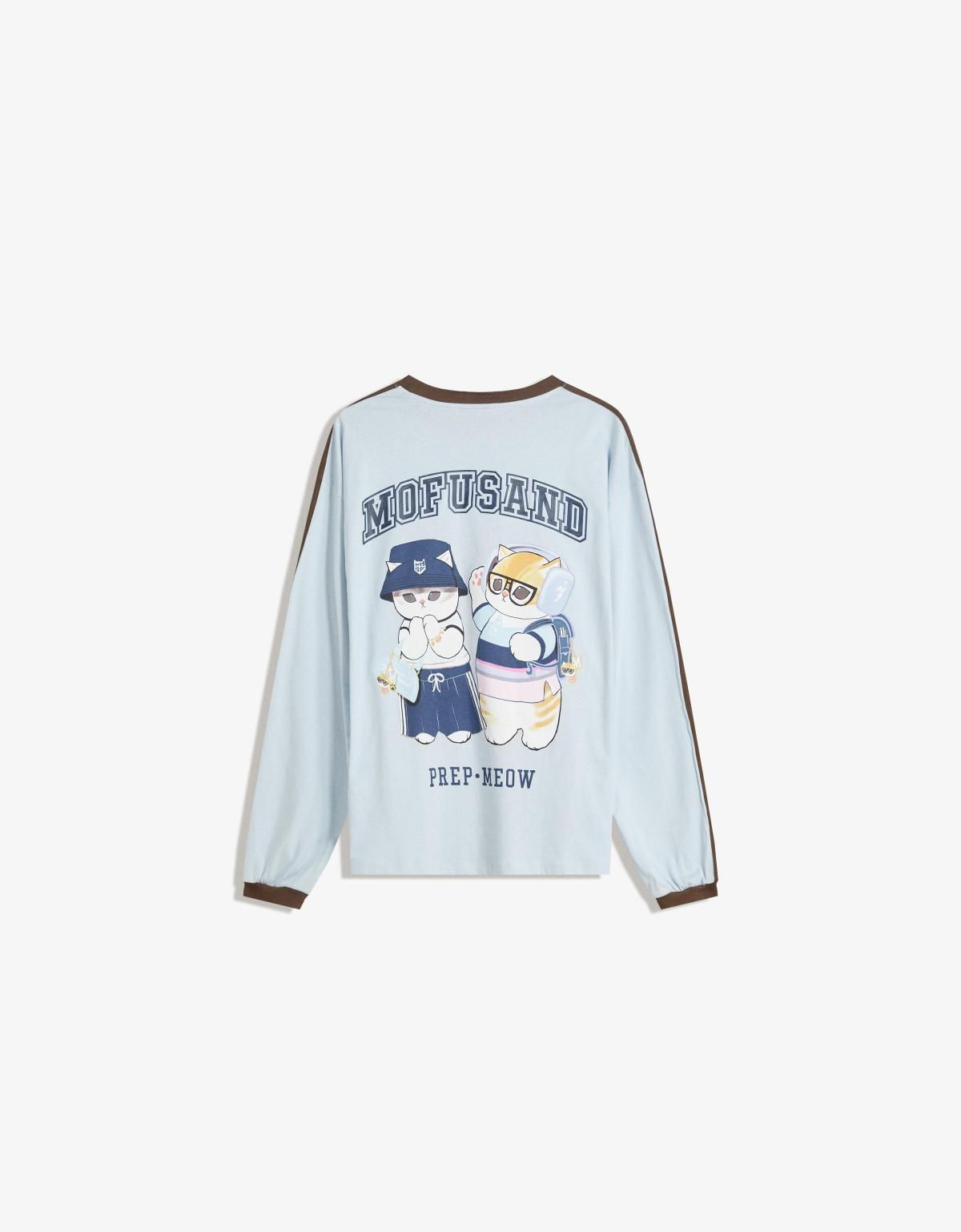 버쉬카 캐주얼 모푸샌드 프린트 긴팔 티셔츠 7825/167 LIGHT BLUE - 상세 이미지 5