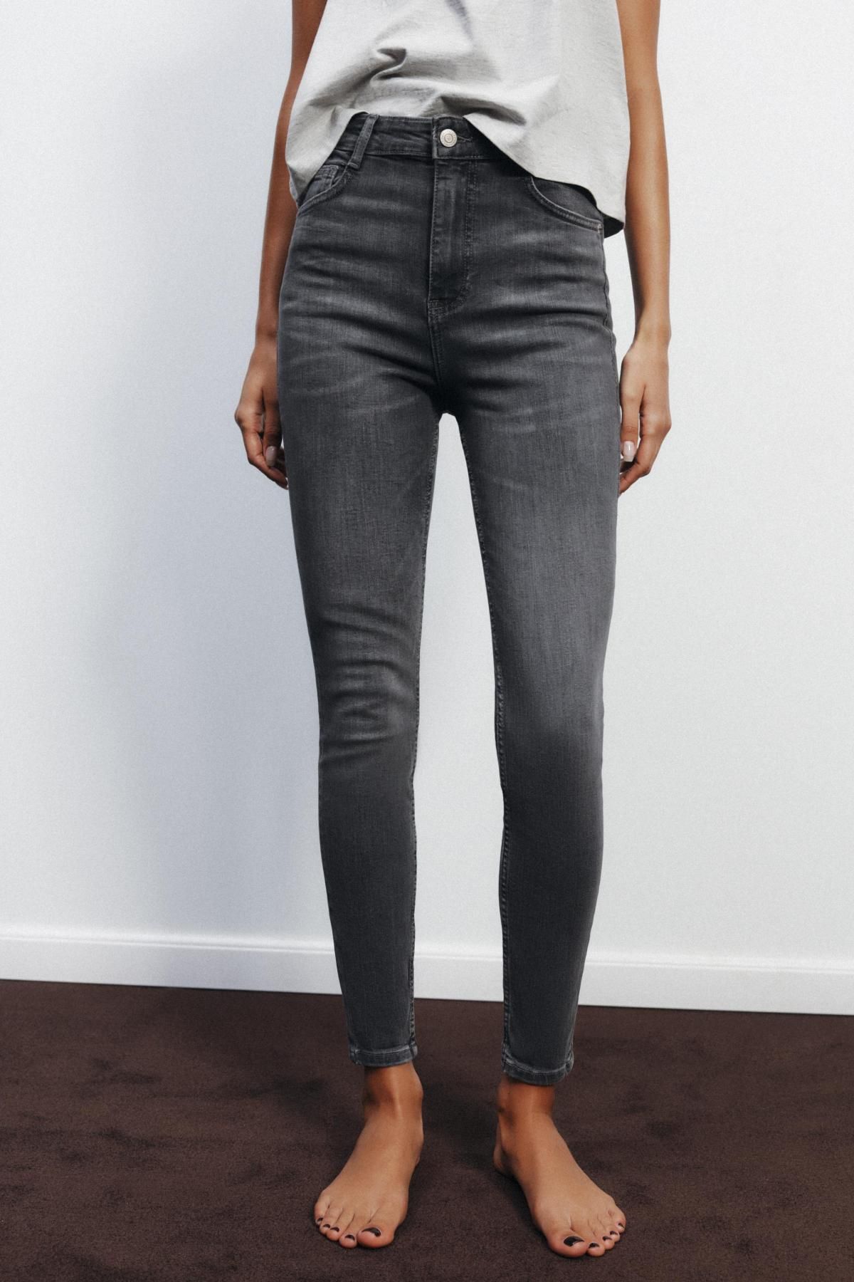 자라 하이웨이스트 슈퍼스트레치 스키니핏 데님 진 4060/051 ANTHRACITE GREY - 상품 이미지