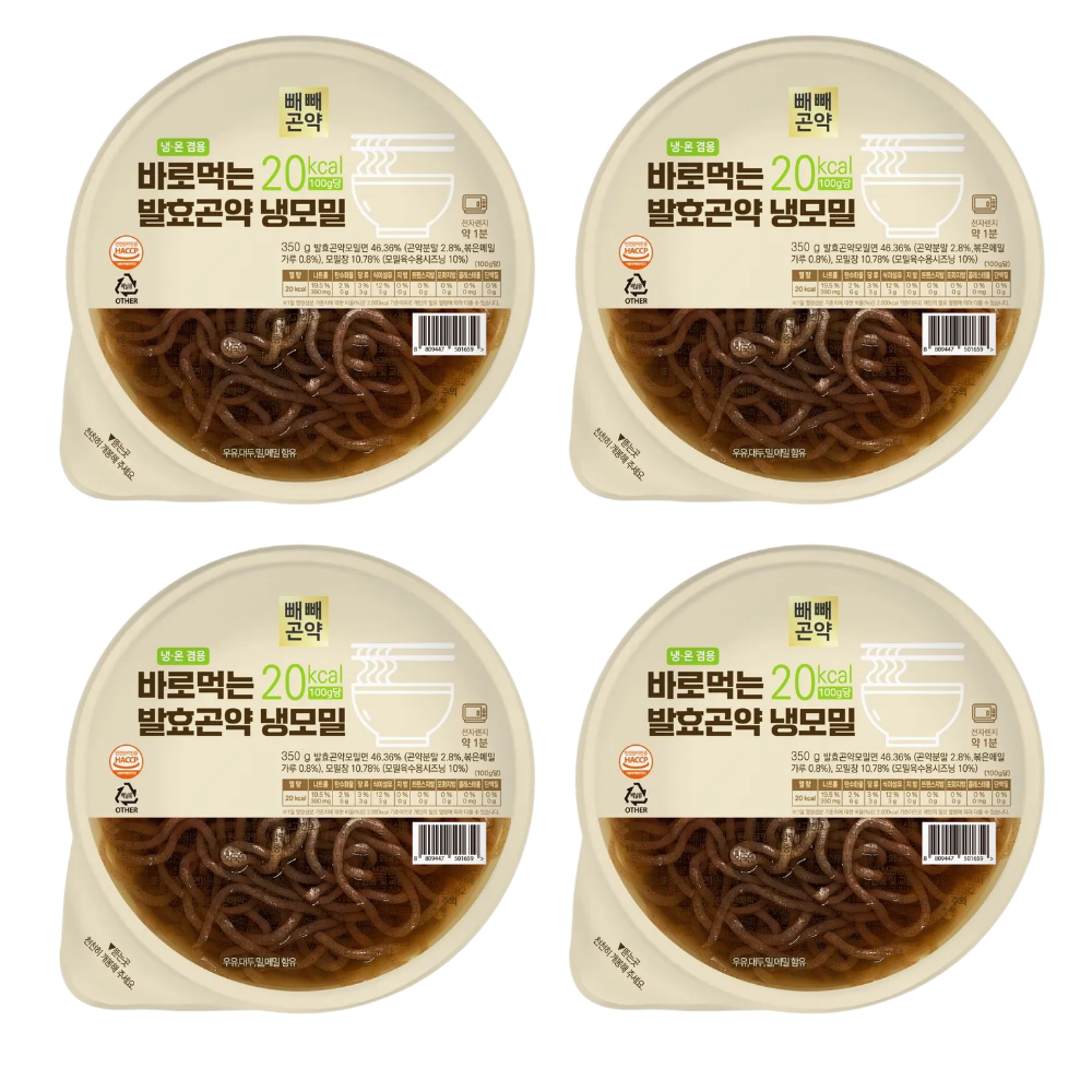 발효 곤약냉모밀 곤약 메밀소바 메밀국수 저칼로리 메밀면 칼로리낮은 모밀 350g, 4개 - 상품 이미지