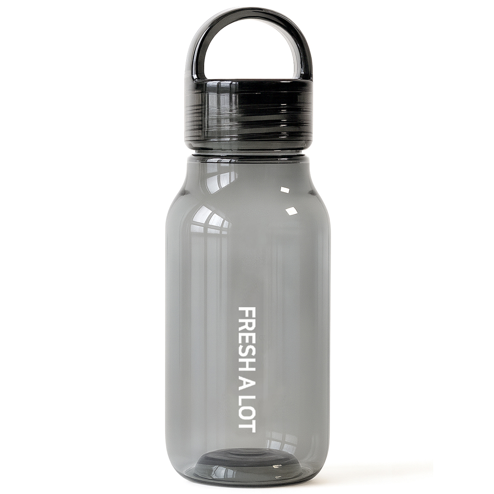 프레쉬어랏 트라이탄 물병 어린이 학생 휴대용 가벼운 핸들캡 에어 보틀 430ml, 블랙