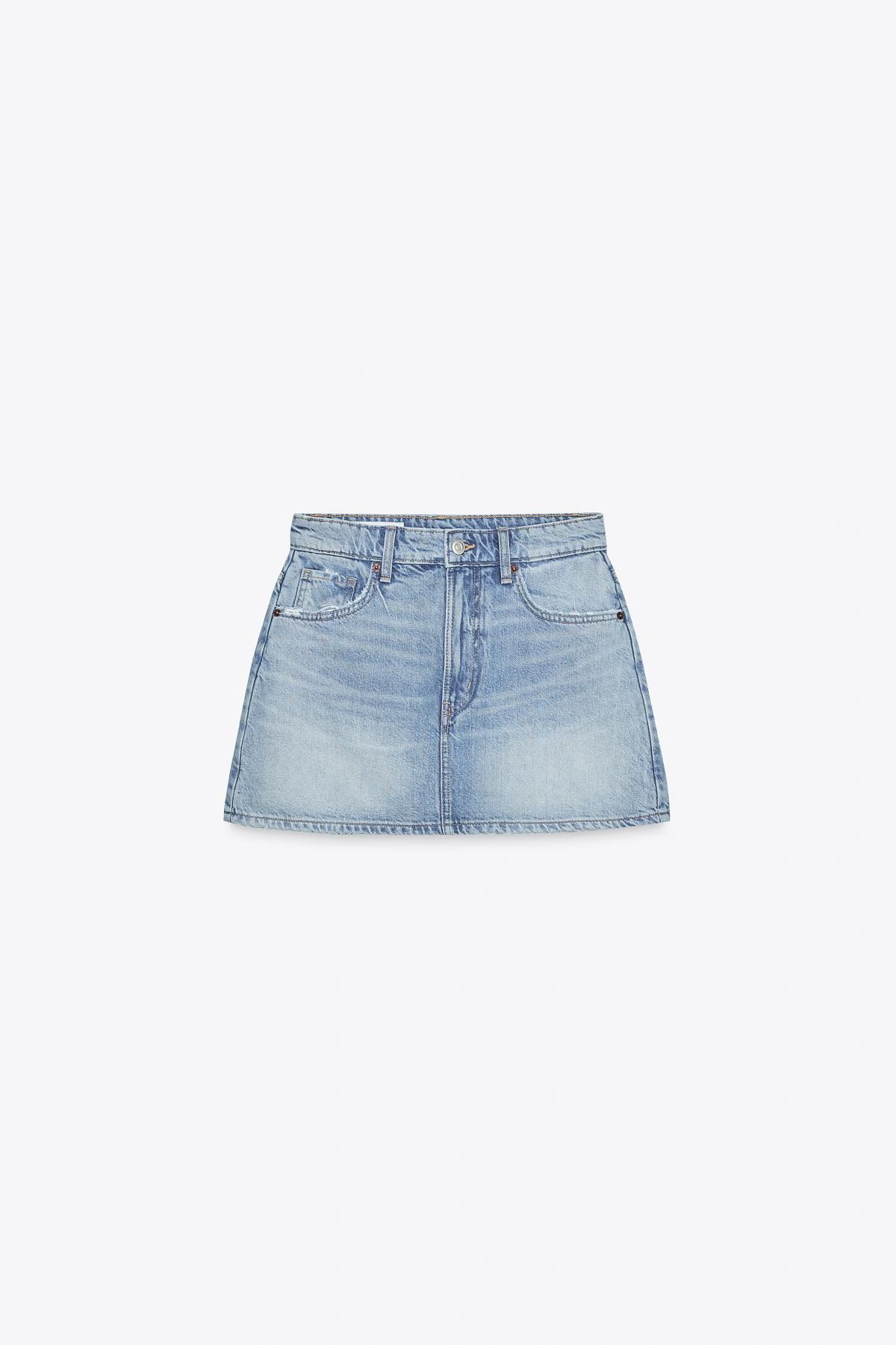 자라 미드웨이스트 데님 스커트 팬츠 8727/206 LIGHT BLUE - 메인 이미지