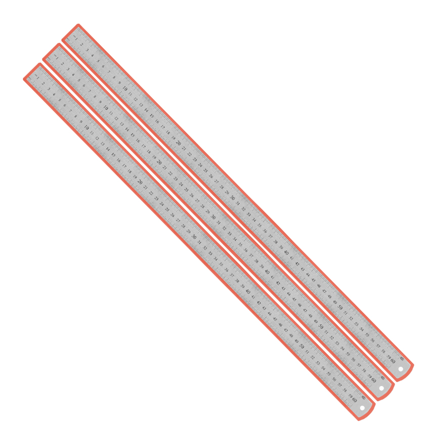 양면 (스틸자 A타입 60cm 두께 1.0mm 3개) 600mm 스틸 직자 철자 스텐 자 스테인리스 자 측정 공구 - 상품 이미지